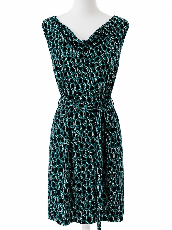 Banana Republic Dresses & Skirts - Teal Chain-Print Cowl Neck Dress - Women Size Medium